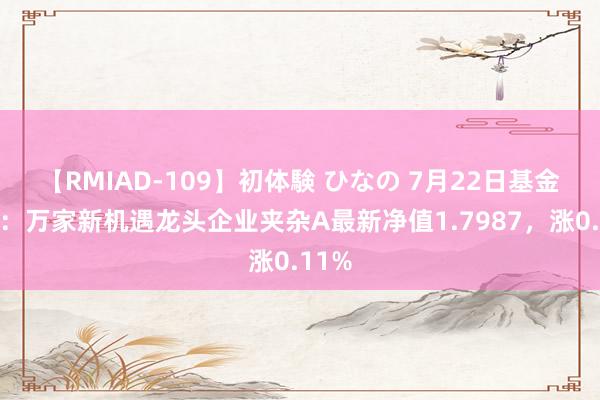 【RMIAD-109】初体験 ひなの 7月22日基金净值：万家新机遇龙头企业夹杂A最新净值1.7987，涨0.11%