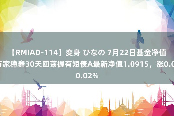 【RMIAD-114】変身 ひなの 7月22日基金净值：万家稳鑫30天回荡握有短债A最新净值1.0915，涨0.02%