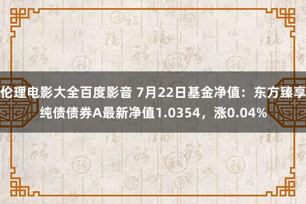 伦理电影大全百度影音 7月22日基金净值：东方臻享纯债债券A最新净值1.0354，涨0.04%