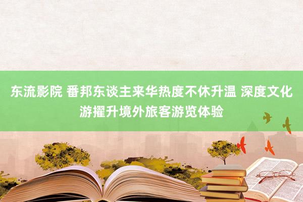 东流影院 番邦东谈主来华热度不休升温 深度文化游擢升境外旅客游览体验