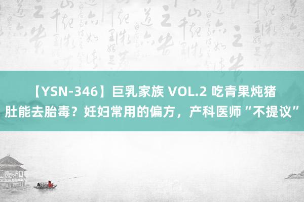 【YSN-346】巨乳家族 VOL.2 吃青果炖猪肚能去胎毒？妊妇常用的偏方，产科医师“不提议”