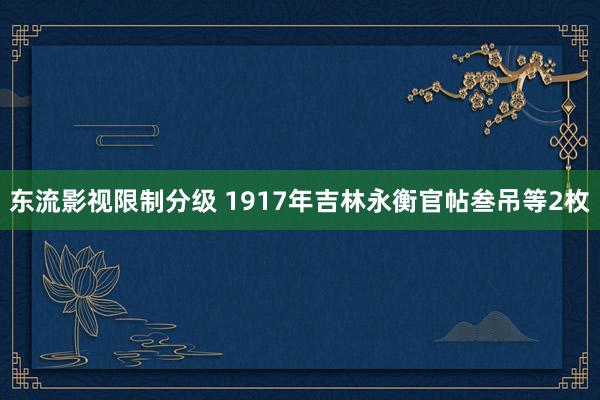 东流影视限制分级 1917年吉林永衡官帖叁吊等2枚