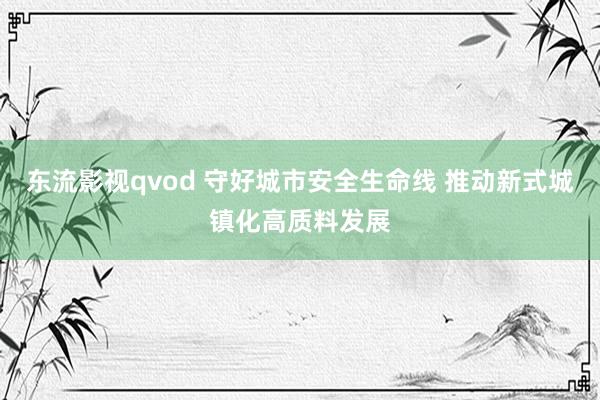 东流影视qvod 守好城市安全生命线 推动新式城镇化高质料发展