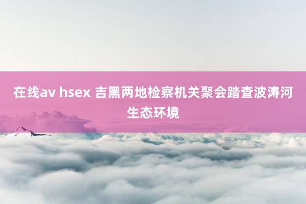 在线av hsex 吉黑两地检察机关聚会踏查波涛河生态环境