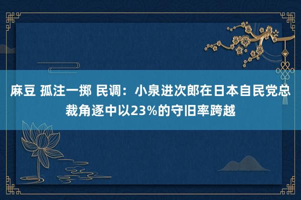 麻豆 孤注一掷 民调：小泉进次郎在日本自民党总裁角逐中以23%的守旧率跨越