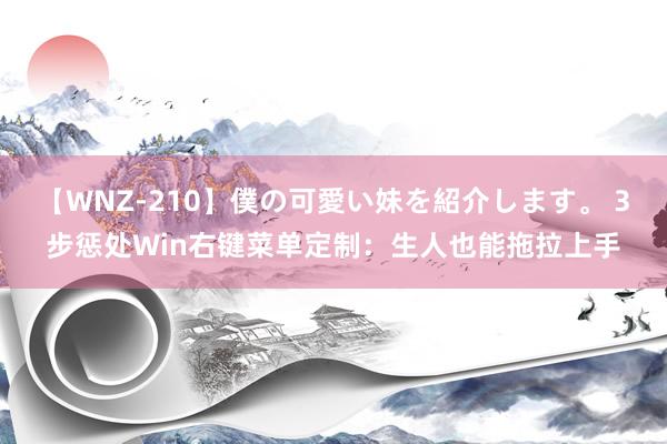 【WNZ-210】僕の可愛い妹を紹介します。 3步惩处Win右键菜单定制：生人也能拖拉上手